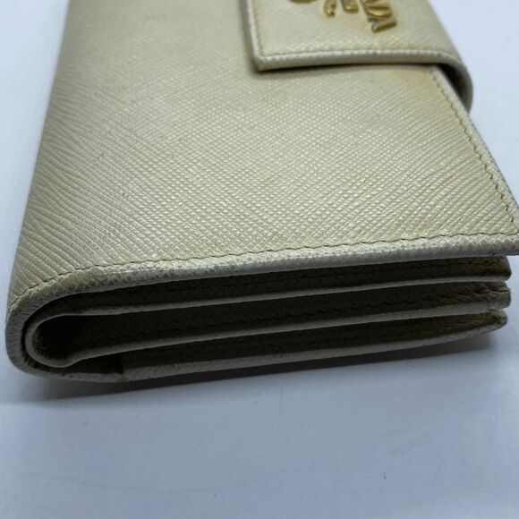 Authentic Prada Beige Saffiano Leather Wallet w/ Original Authenticity Card & Bo - Picture 13 of 16